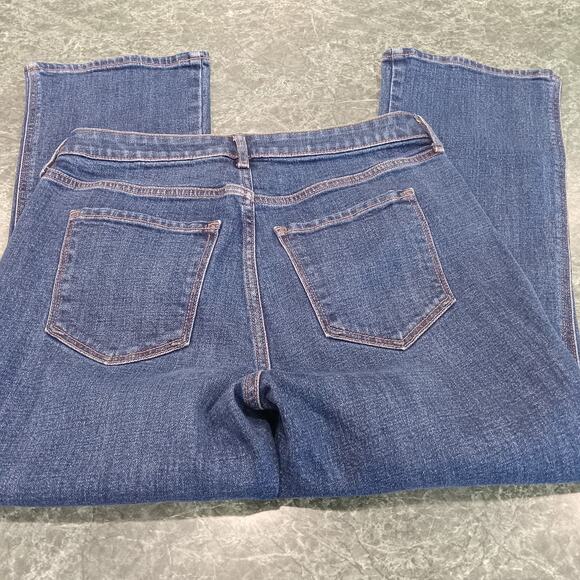 Old Navy Womens Sz 8 Dark Wash High Rise Vintage Cropped Flare Denim Jeans Cool - Picture 7 of 11